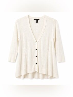 Kenneth Cole White Lightweight Knit Cardigan Women’s Small NWT Button Front
